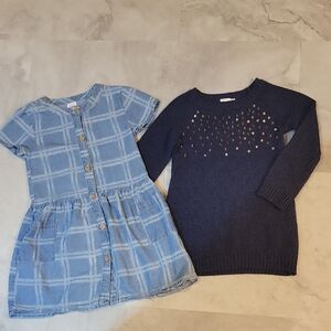 Wonder Nation Blue and Navy Kids Casual Dresses
